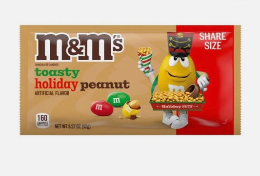 M&M's Toasty Holiday Peanut Share Size 80g Bag USA Import Christmas Edition