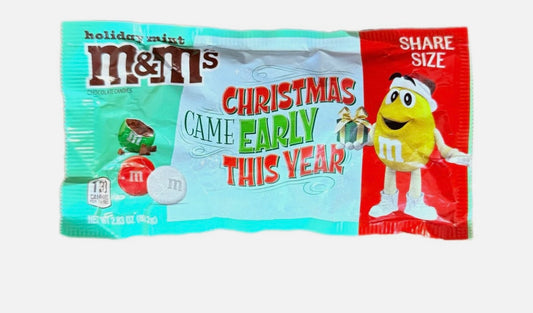 M&M's Holiday Mint Share Size 80g Bag Christmas Edition