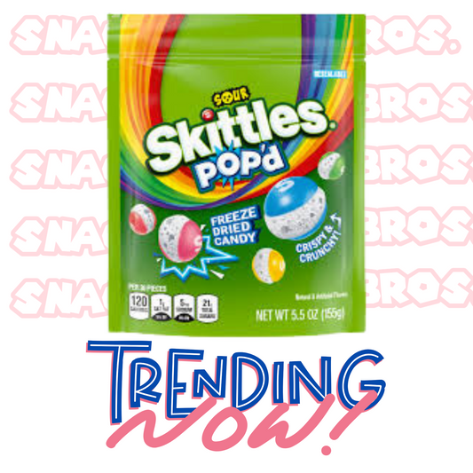 Sour Skittles Pop’d - Freeze Dried Candy (155g)